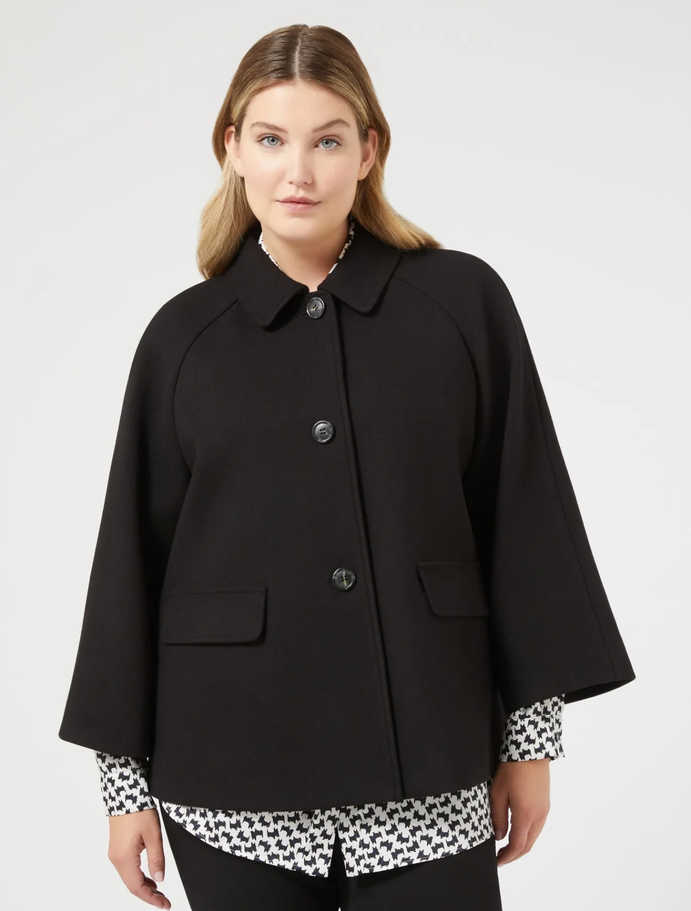 Marina Rinaldi Manteau en jersey stretch NOIR Fashion