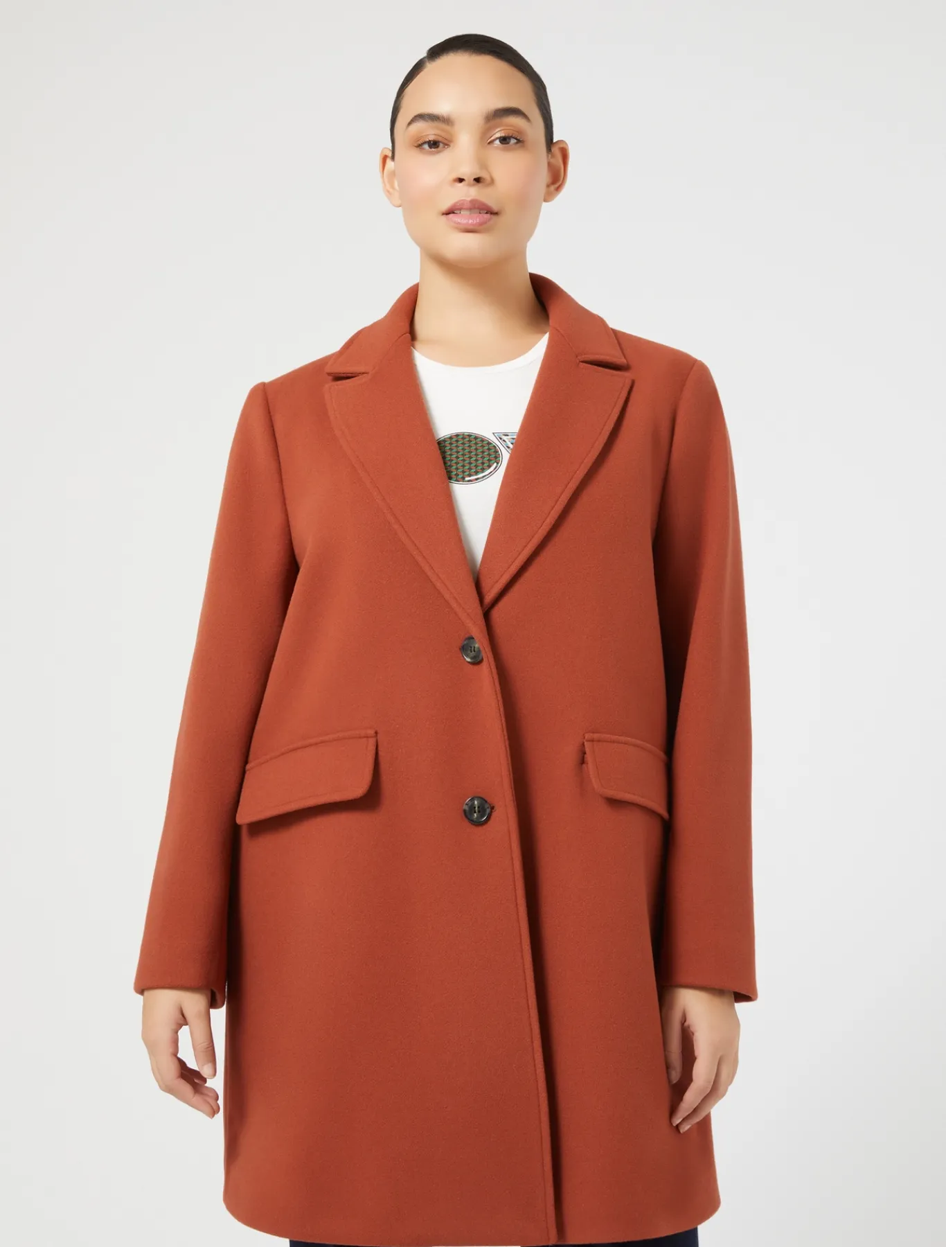 Marina Rinaldi Manteau en jersey stretch MANDARINE New