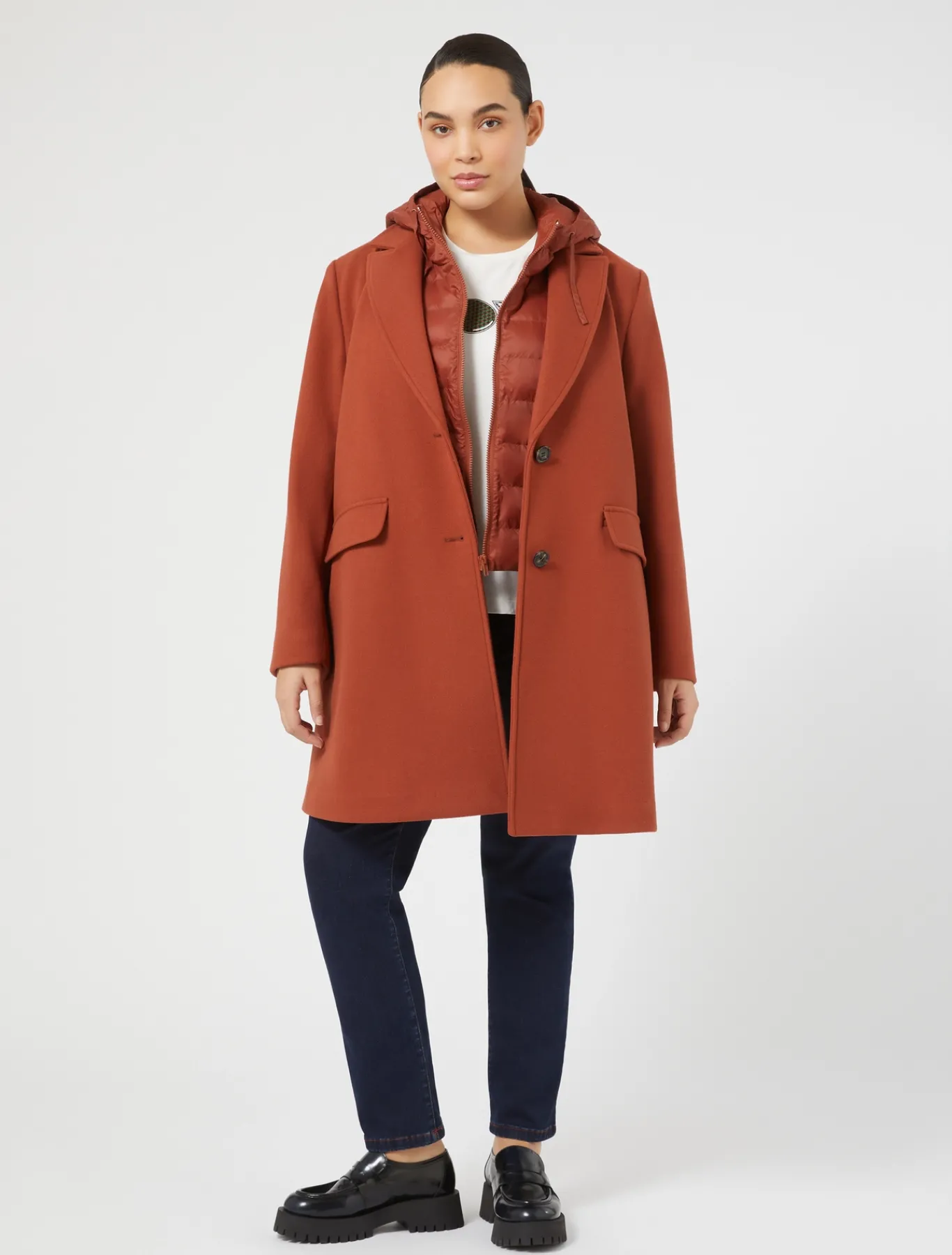 Marina Rinaldi Manteau en jersey stretch MANDARINE New