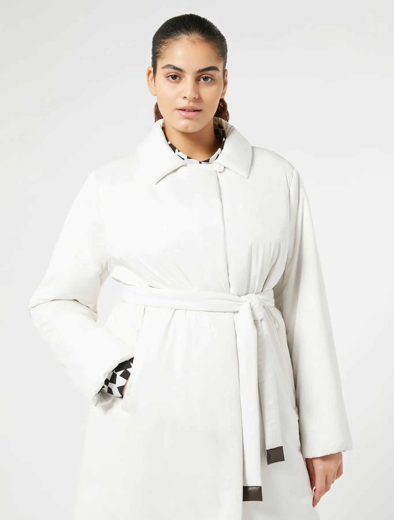 Marina Rinaldi Manteau rembourré en satin imperméable BLANC Fashion