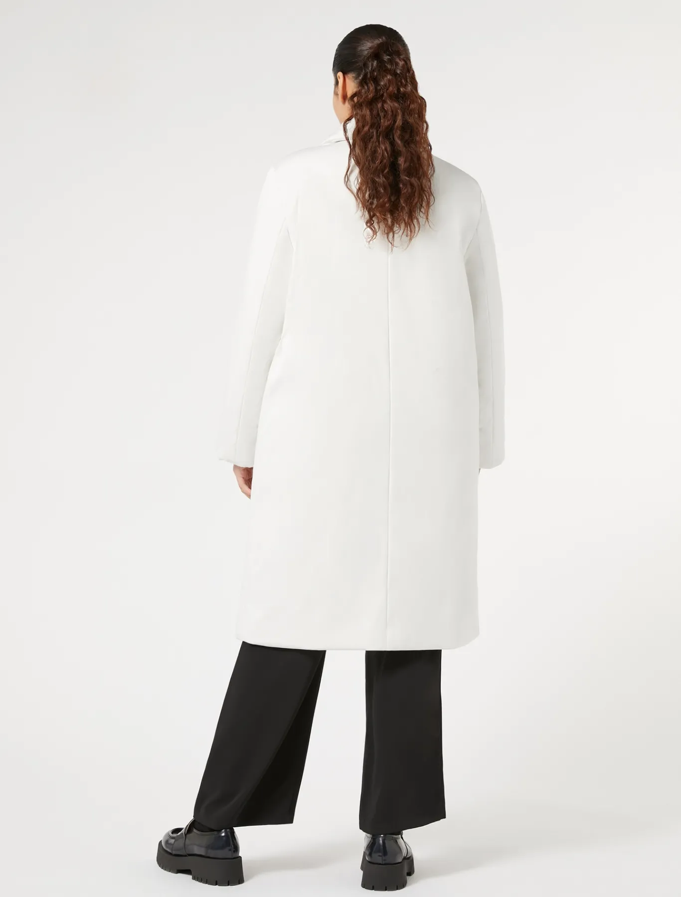 Marina Rinaldi Manteau rembourré en satin imperméable BLANC Fashion