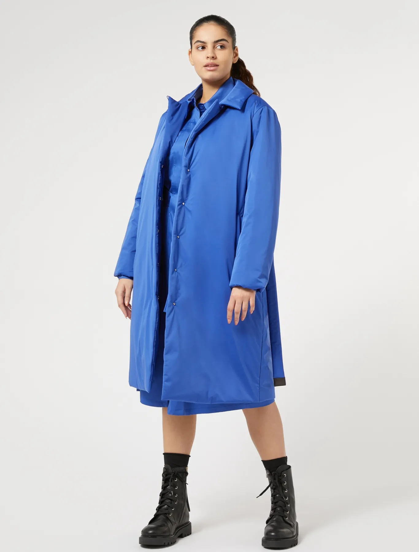 Marina Rinaldi Manteau rembourré en satin imperméable BLEUDECHINE Fashion