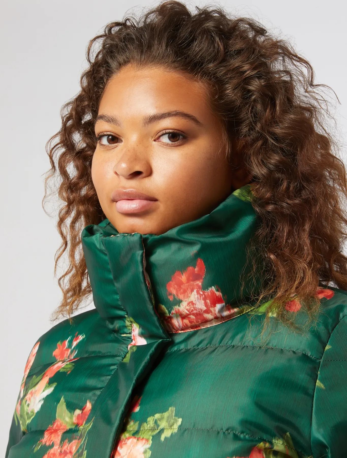 Marina Rinaldi Modèle imperméable rembourré et imprimé VERTFONCE' Best