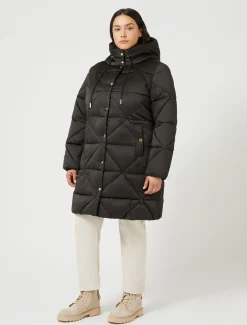 Marina Rinaldi Modèle rembourré long en satin imperméable NOIR Hot