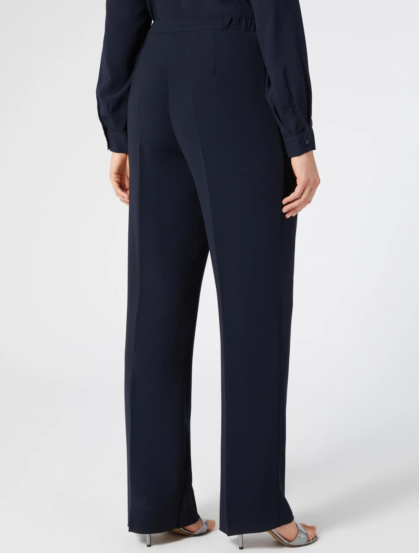 Marina Rinaldi Pantalon cigarette en triacétate BLEUNUIT Online