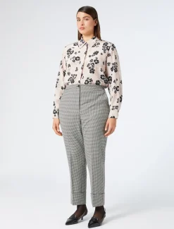 Marina Rinaldi Pantalon en batavia de laine stretch NOIRBLANC New