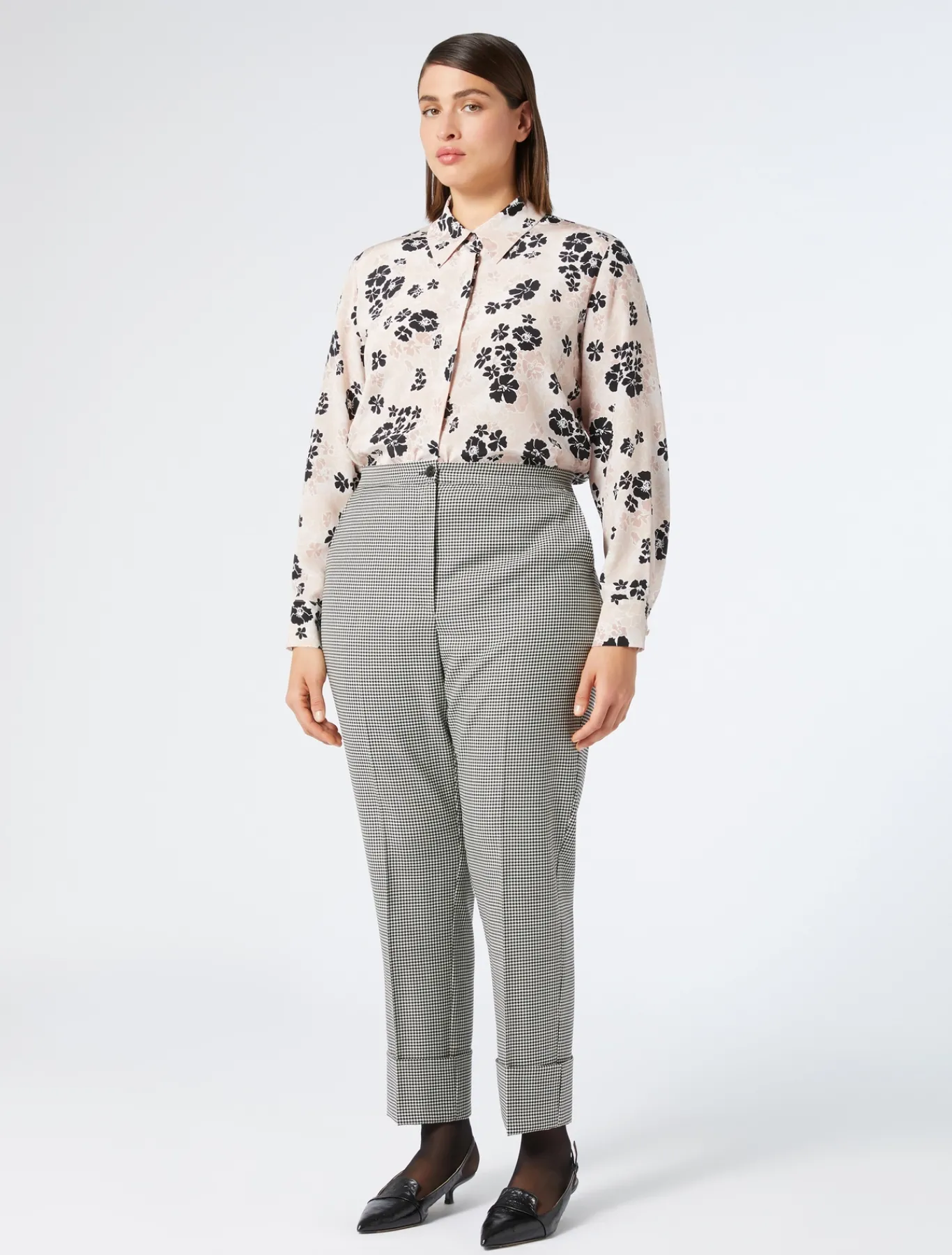 Marina Rinaldi Pantalon en batavia de laine stretch NOIRBLANC New