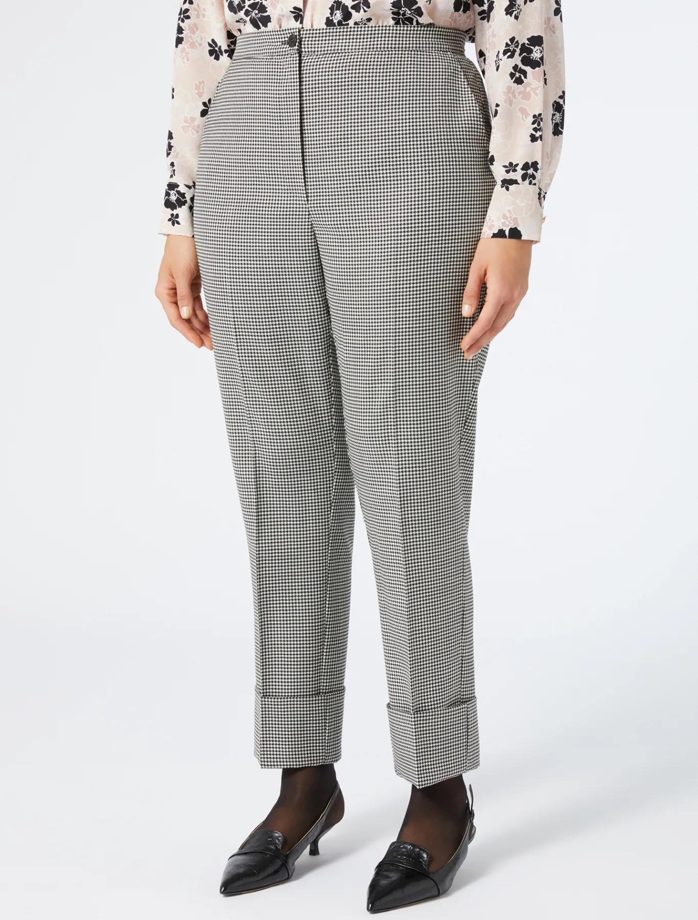 Marina Rinaldi Pantalon en batavia de laine stretch NOIRBLANC New