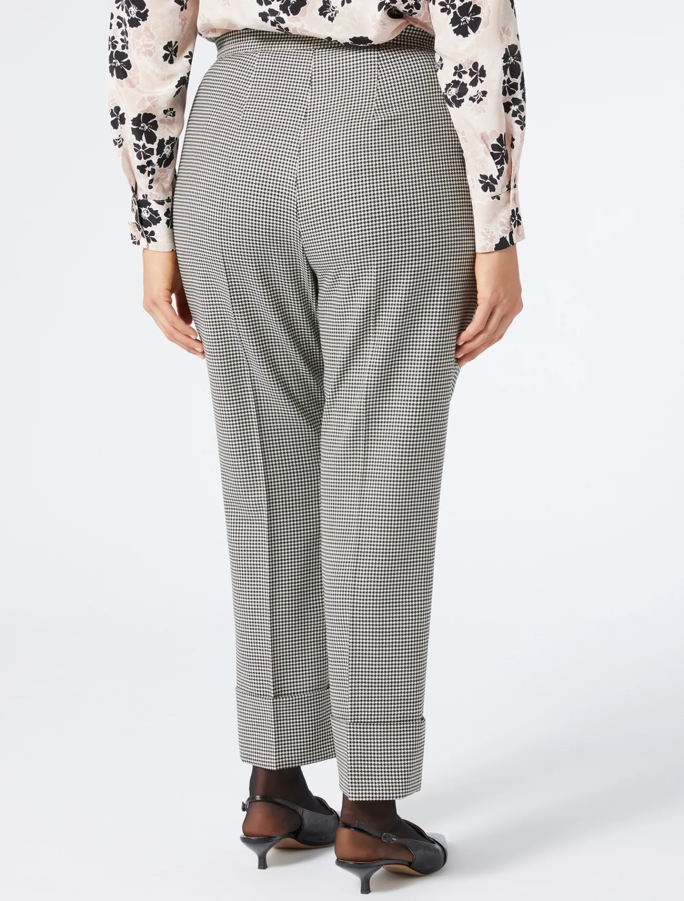 Marina Rinaldi Pantalon en batavia de laine stretch NOIRBLANC New