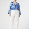 Marina Rinaldi Pantalon en bull de coton IVOIRE Discount