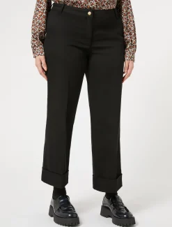 Marina Rinaldi Pantalon en bull de coton stretch NOIR Clearance