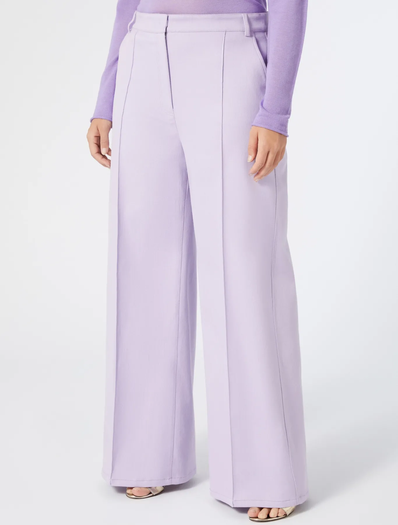 Marina Rinaldi Pantalon en bull de coton LILAS Clearance