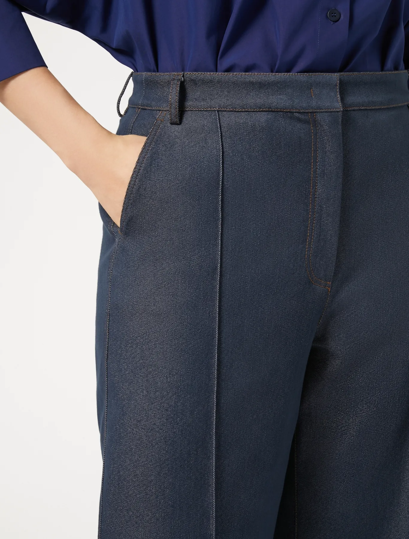 Marina Rinaldi Pantalon en bull de coton BLEUJEANS Hot