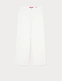 Marina Rinaldi Pantalon en bull de coton IVOIRE Discount