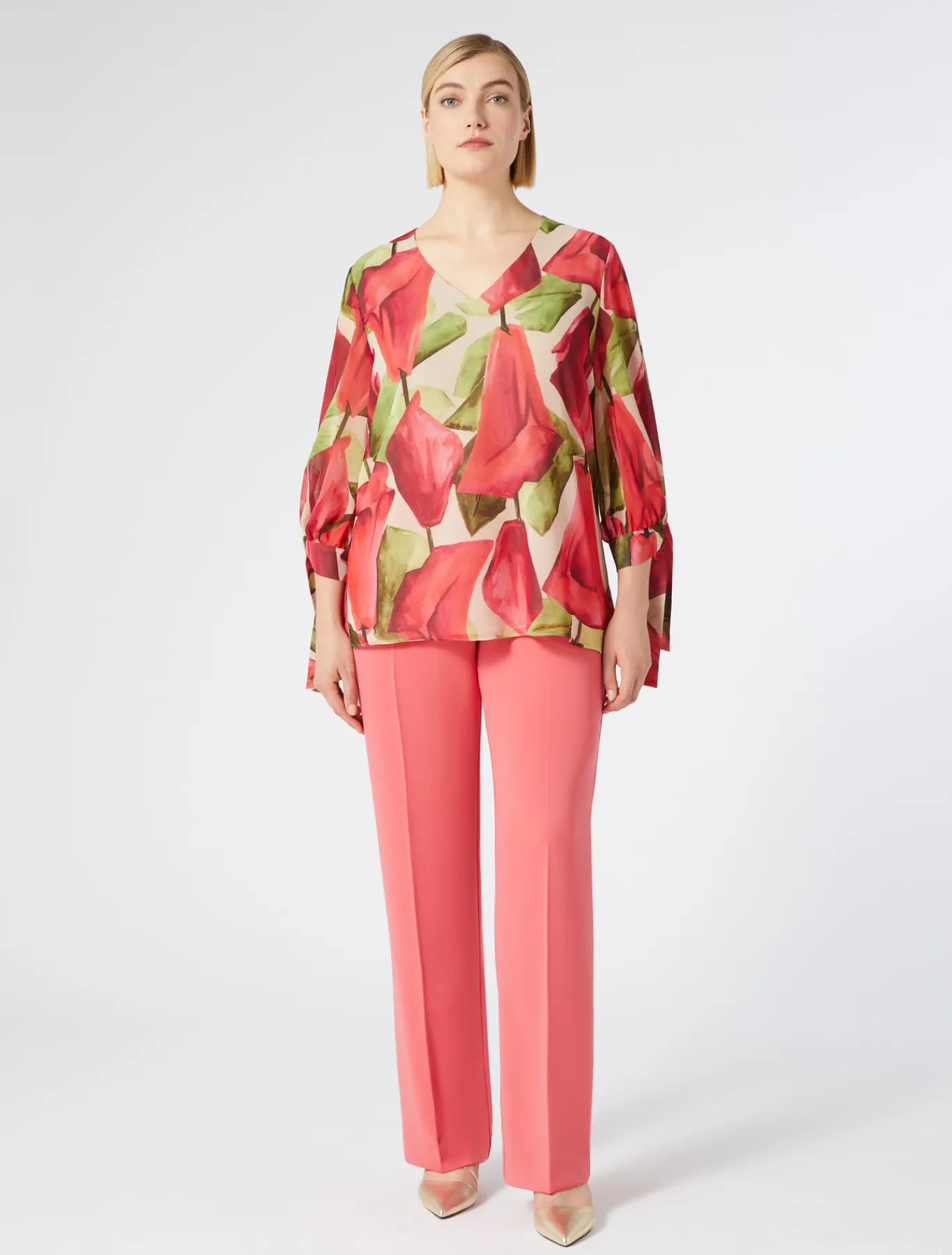 Marina Rinaldi Pantalon en cady fluide CORAIL Discount