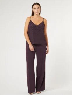 Marina Rinaldi Pantalon en cady triacétate BORDEAUX Outlet