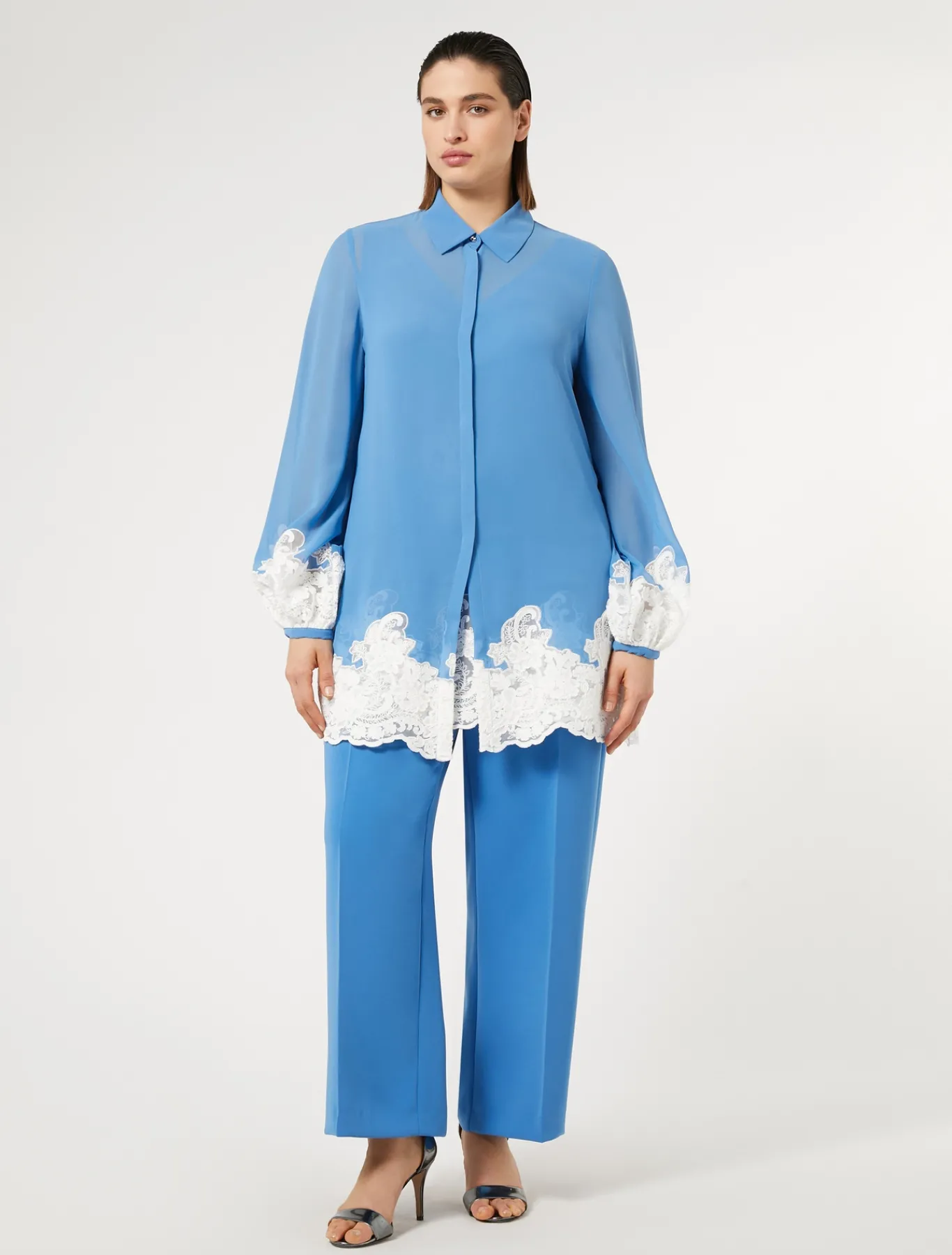 Marina Rinaldi Pantalon en cady triacétate GRISBLEU Hot