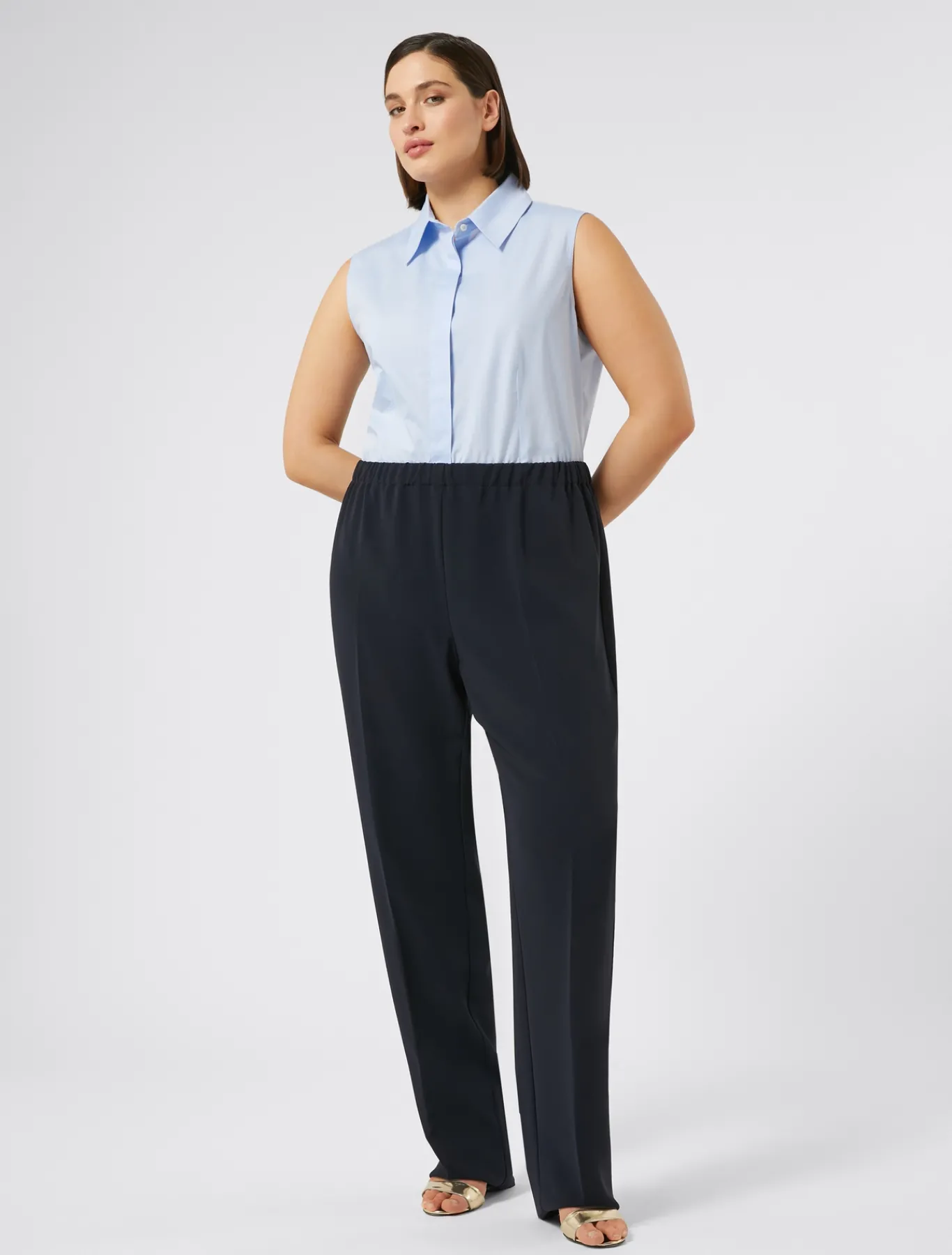 Marina Rinaldi Pantalon en cady triacétate BLEUNUIT Sale