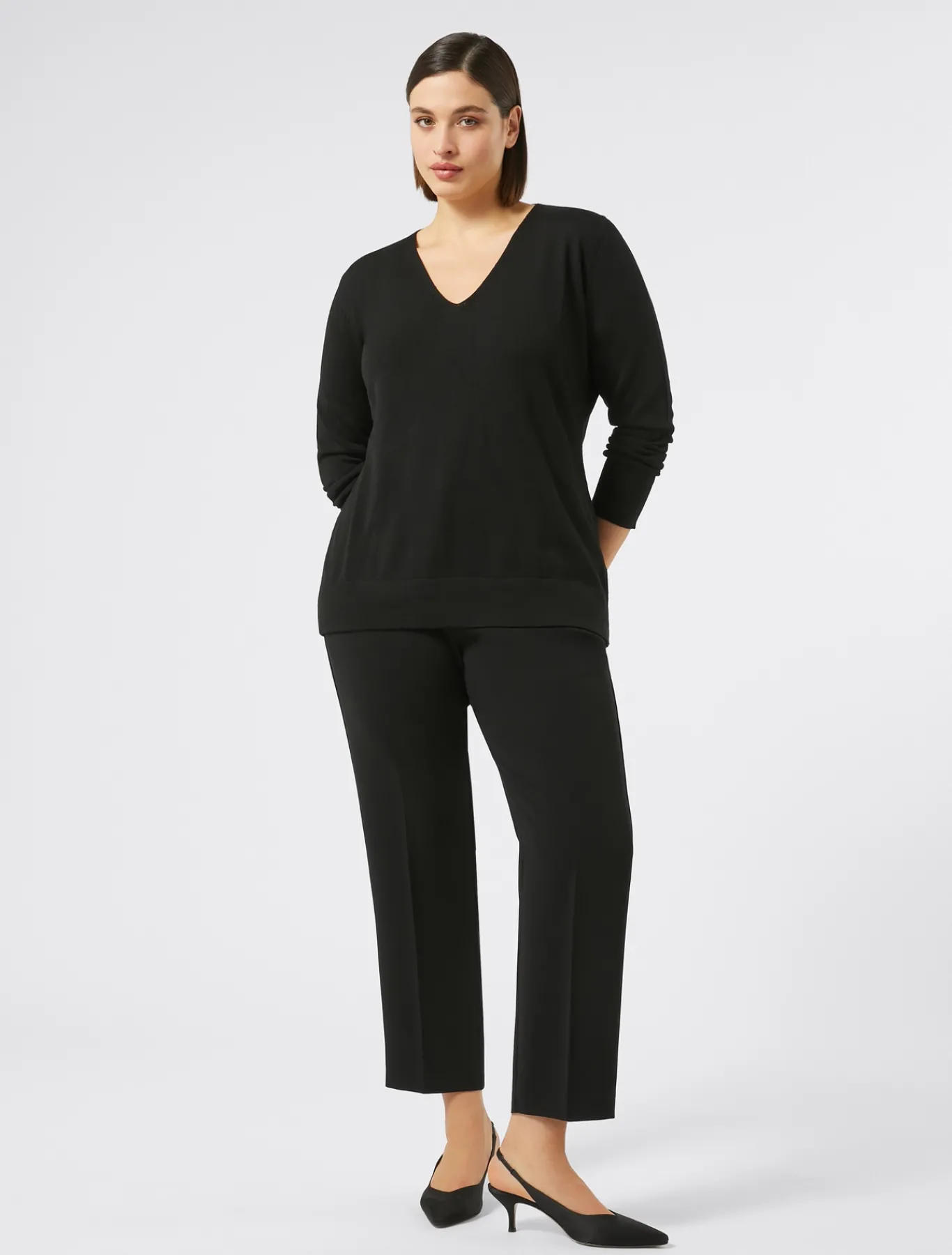 Marina Rinaldi Pantalon en cady triacétate NOIR Clearance