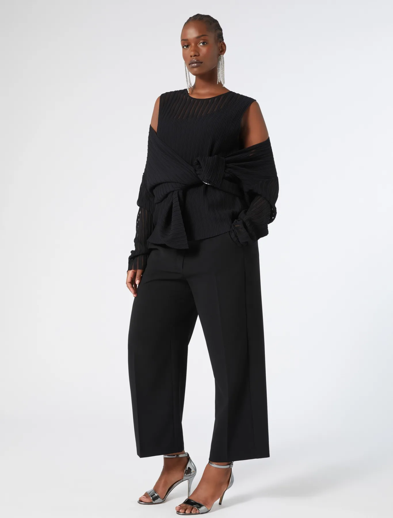 Marina Rinaldi Pantalon en cady triacétate NOIR Outlet