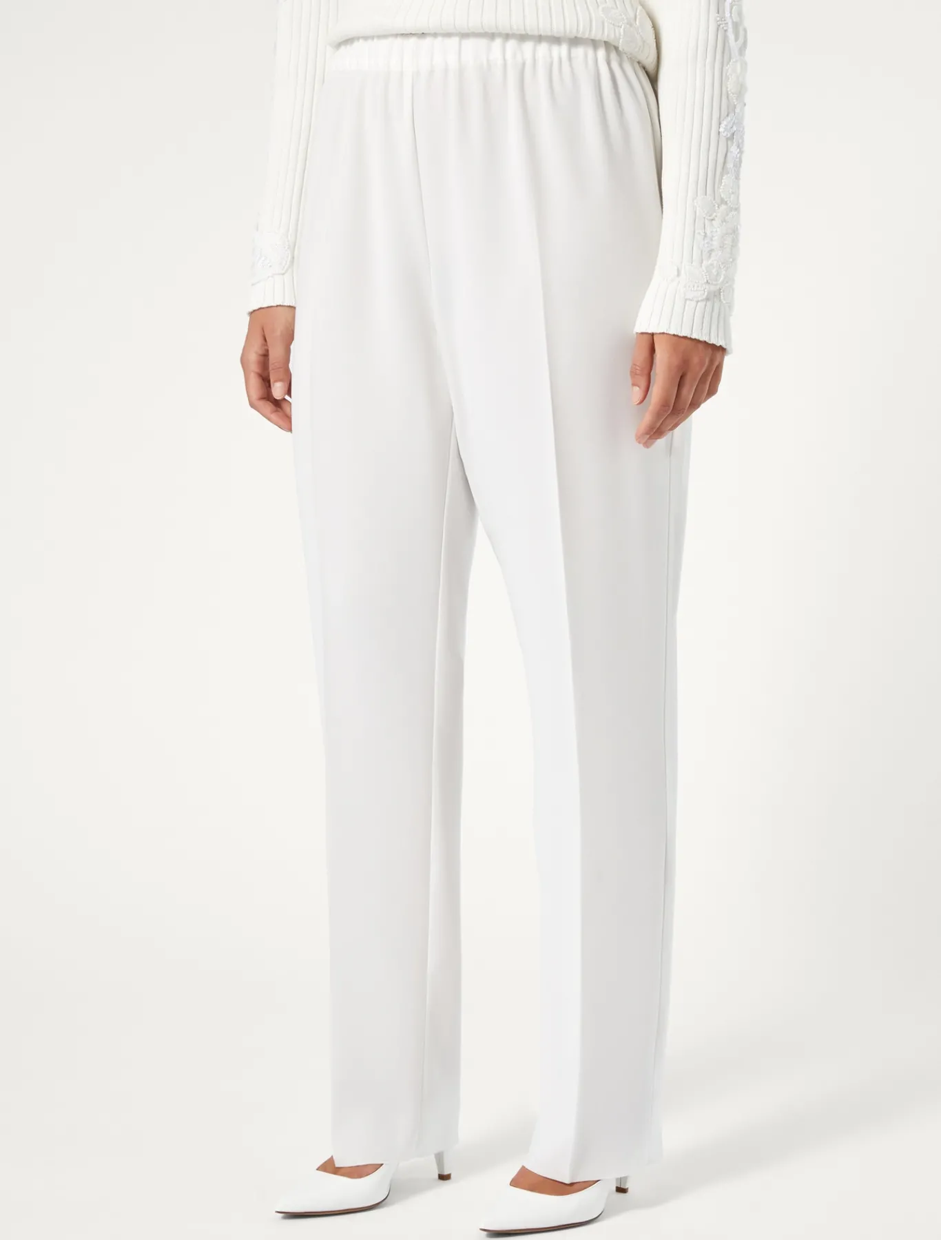 Marina Rinaldi Pantalon en cady triacétate BLANC Clearance