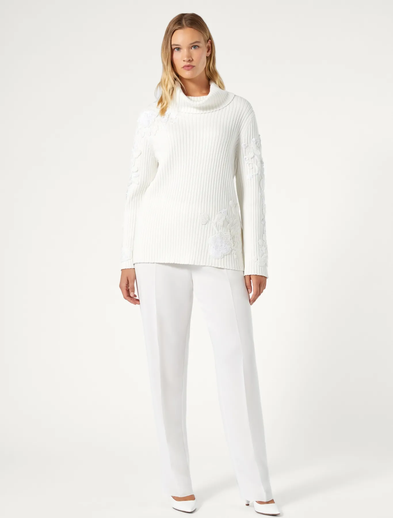 Marina Rinaldi Pantalon en cady triacétate BLANC Clearance