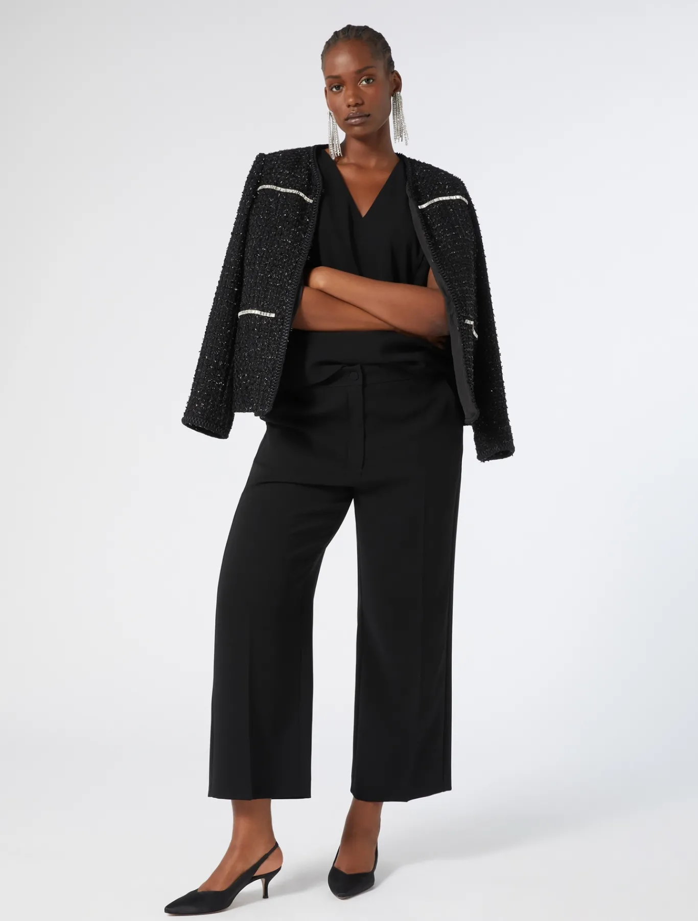 Marina Rinaldi Pantalon en cady triacétate NOIR Outlet
