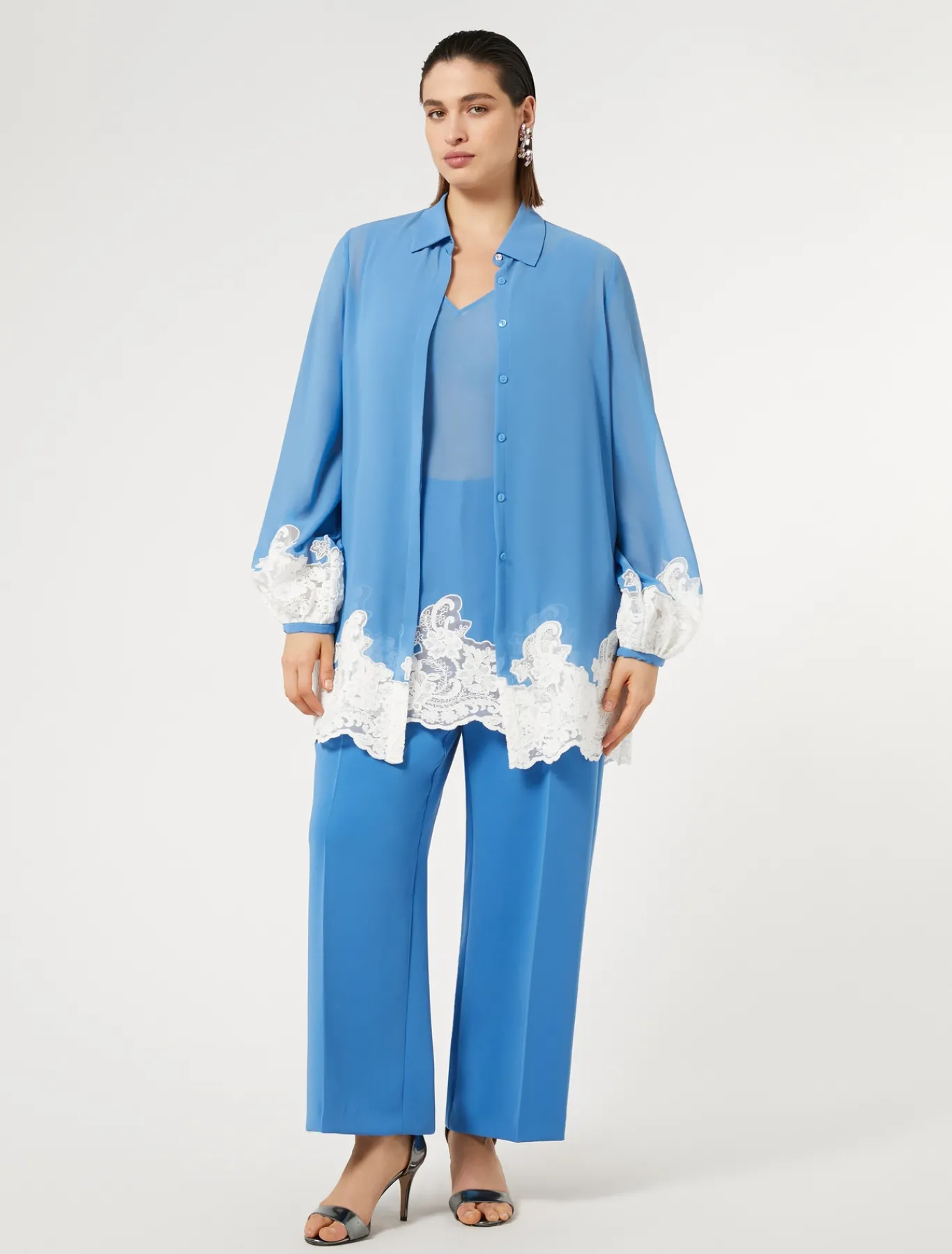 Marina Rinaldi Pantalon en cady triacétate GRISBLEU Hot