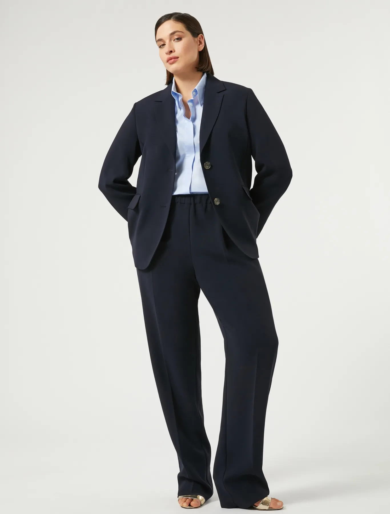 Marina Rinaldi Pantalon en cady triacétate BLEUNUIT Sale