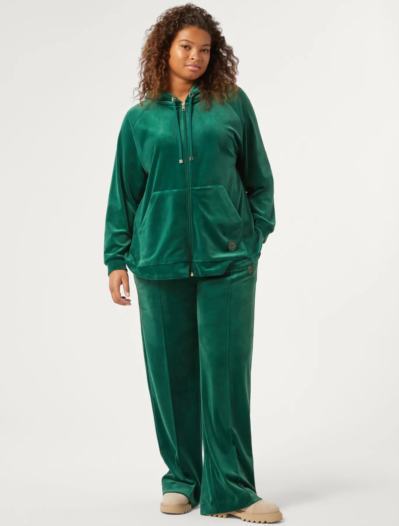 Marina Rinaldi Pantalon en chenille VERTFONCE' Fashion