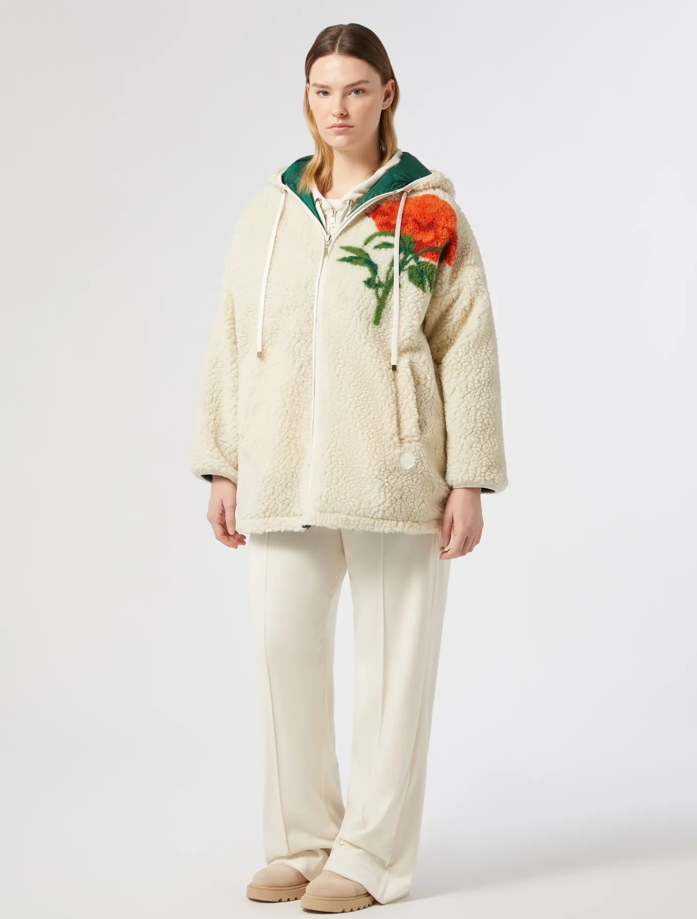 Marina Rinaldi Pantalon en chenille IVOIRE Best