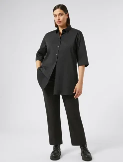 Marina Rinaldi Pantalon en coton mélangé stretch NOIR Sale