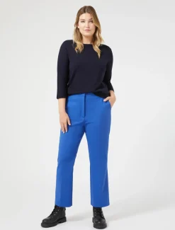 Marina Rinaldi Pantalon en coton mélangé stretch BLEUDECHINE Outlet