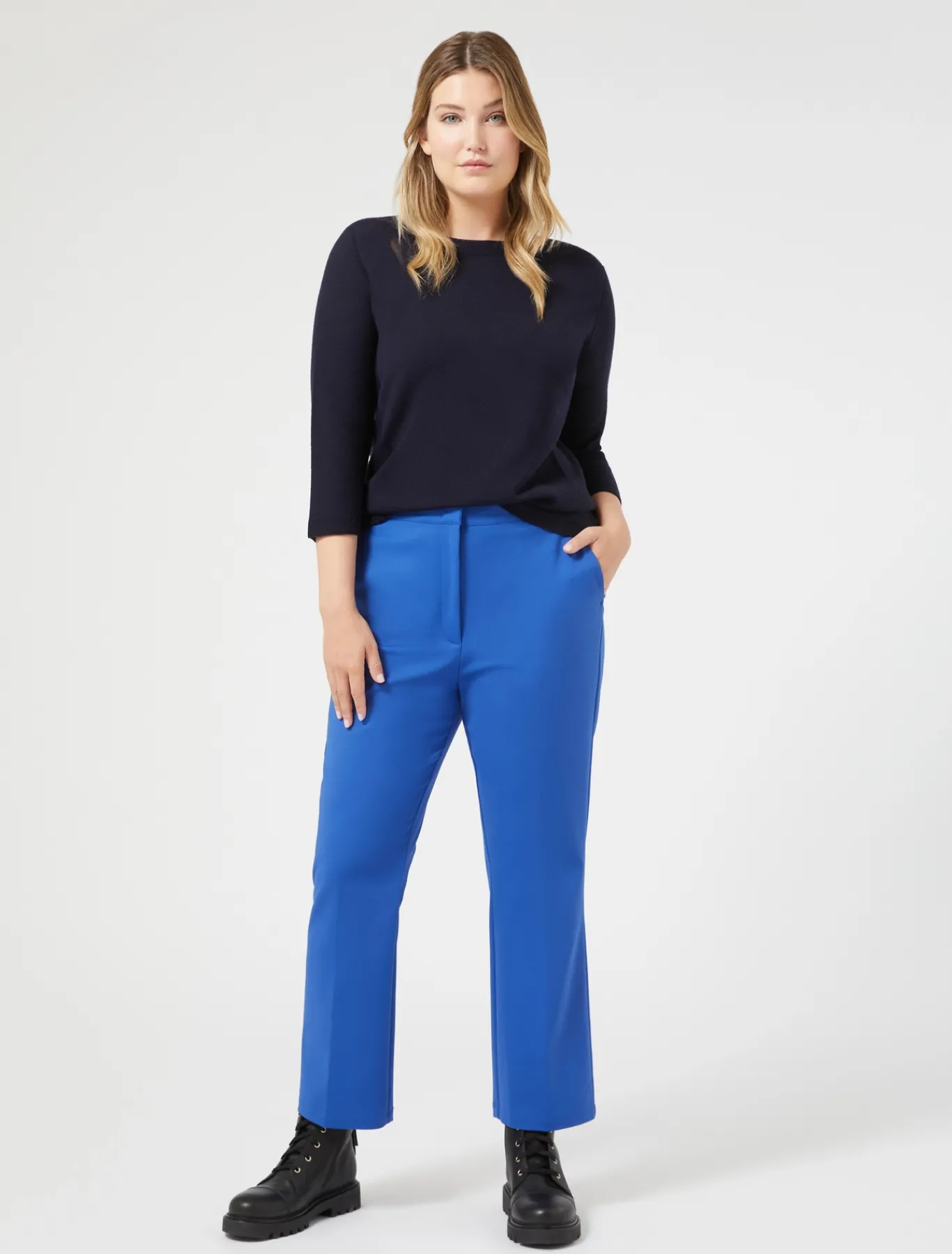 Marina Rinaldi Pantalon en coton mélangé stretch BLEUDECHINE Outlet
