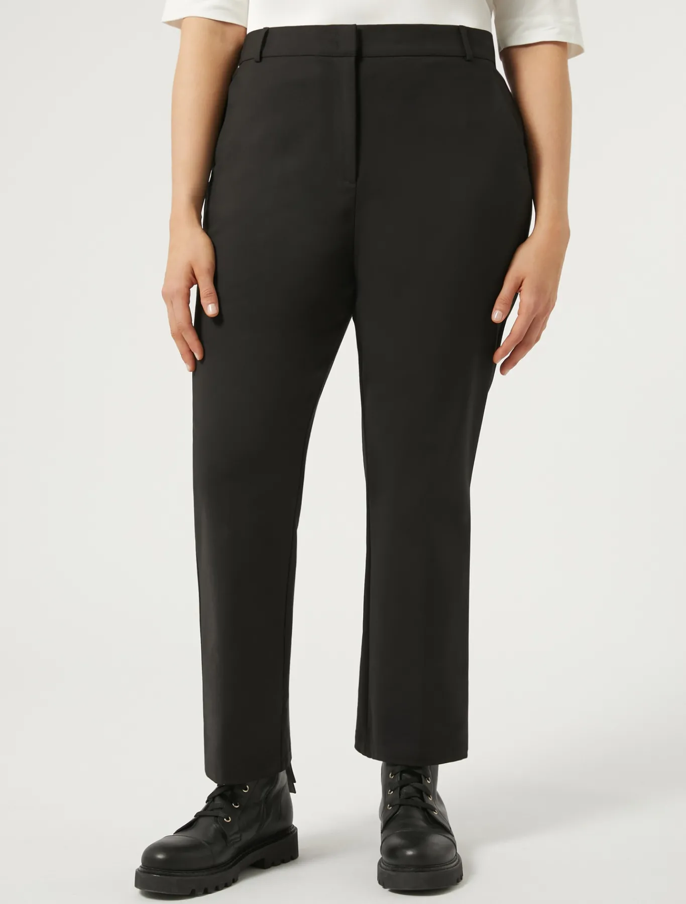 Marina Rinaldi Pantalon en coton mélangé stretch NOIR Sale