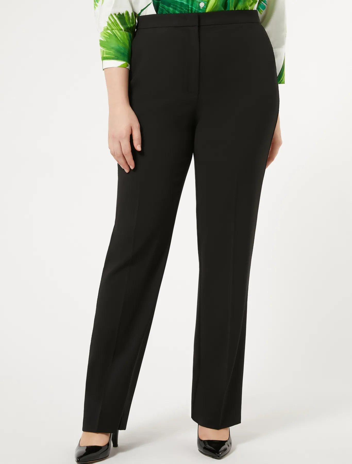 Marina Rinaldi Pantalon en crêpe de satin de laine NOIR Clearance