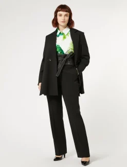 Marina Rinaldi Pantalon en crêpe de satin de laine NOIR Clearance