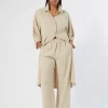 Marina Rinaldi Pantalon en crêpe envers satin BEIGE Clearance