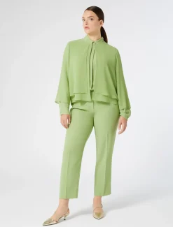 Marina Rinaldi Pantalon en crêpe envers satin VERTOLIVE Sale