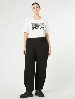 Marina Rinaldi Pantalon en crêpe envers satin NOIR Hot