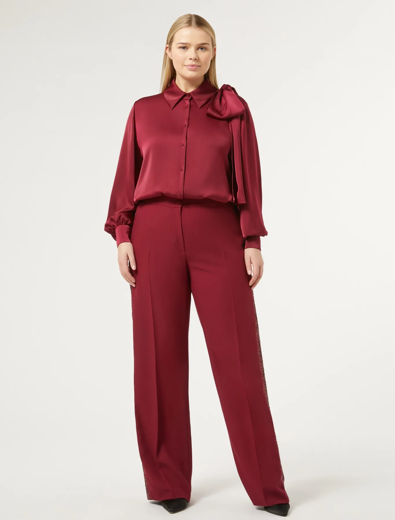 Marina Rinaldi Pantalon en crêpe envers satin RUBIS Fashion