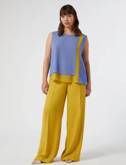 Marina Rinaldi Pantalon en crêpe envers satin OR Fashion