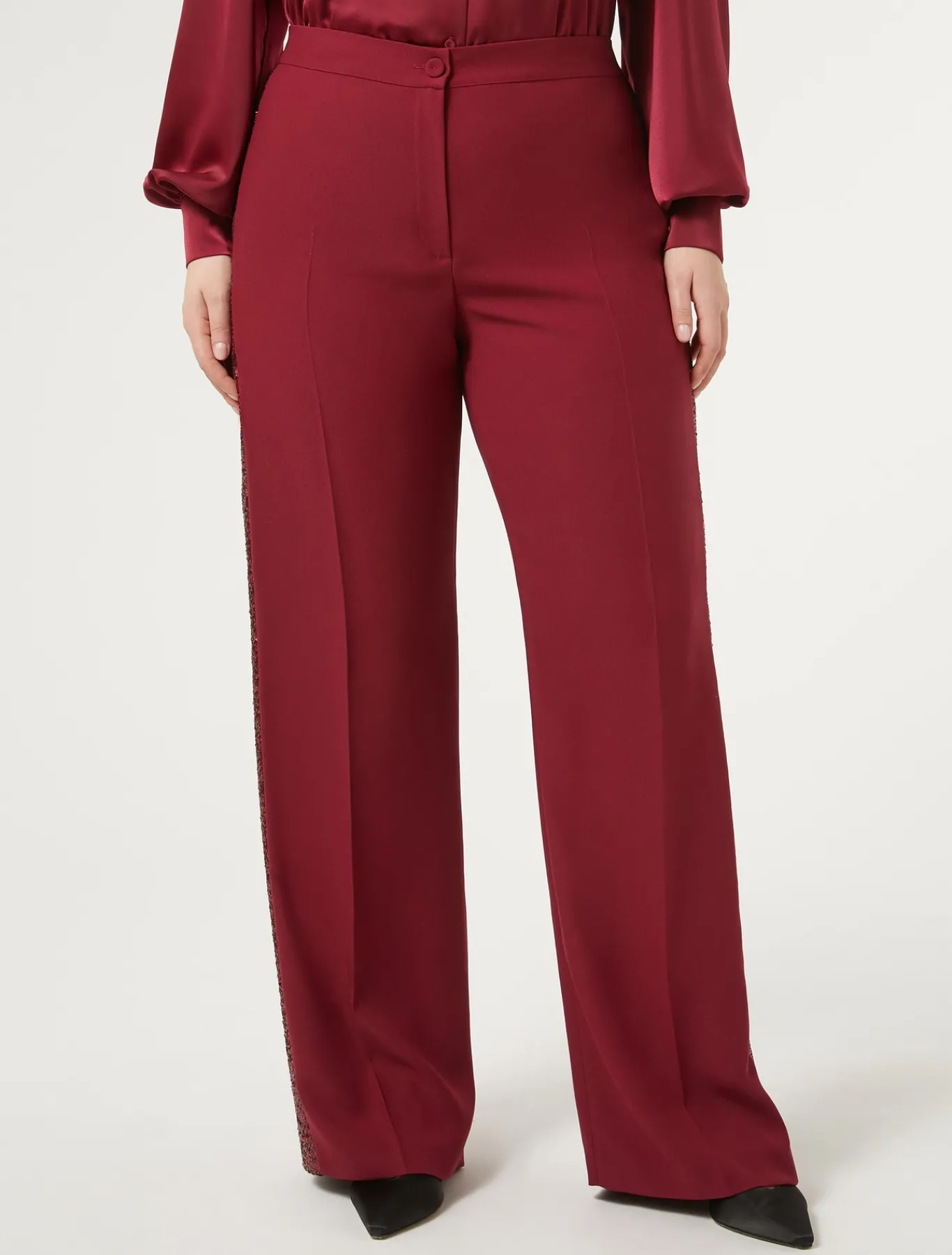 Marina Rinaldi Pantalon en crêpe envers satin RUBIS Fashion