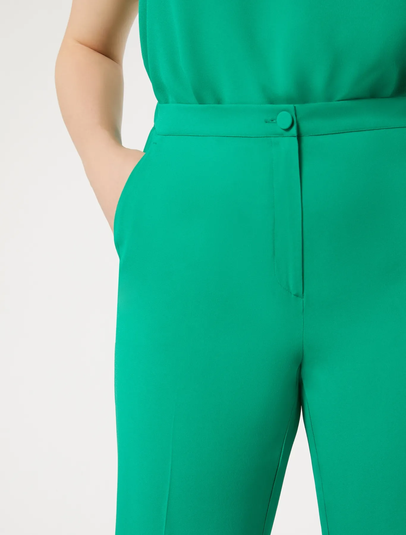 Marina Rinaldi Pantalon en crêpe envers satin VERTECLATANT Sale