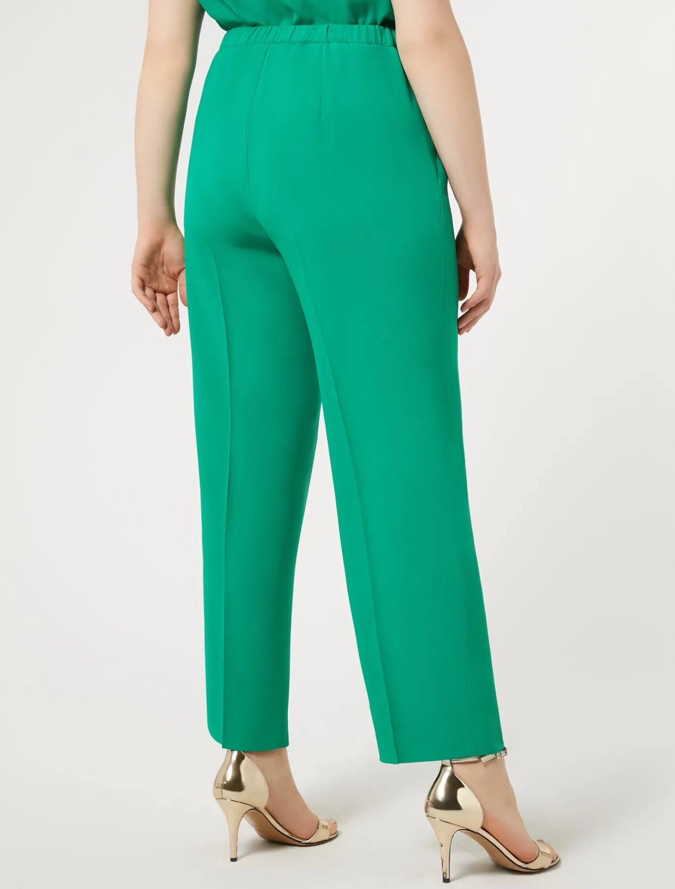 Marina Rinaldi Pantalon en crêpe envers satin VERTECLATANT Sale