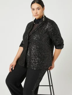 Marina Rinaldi Pantalon en crêpe envers satin NOIR Hot