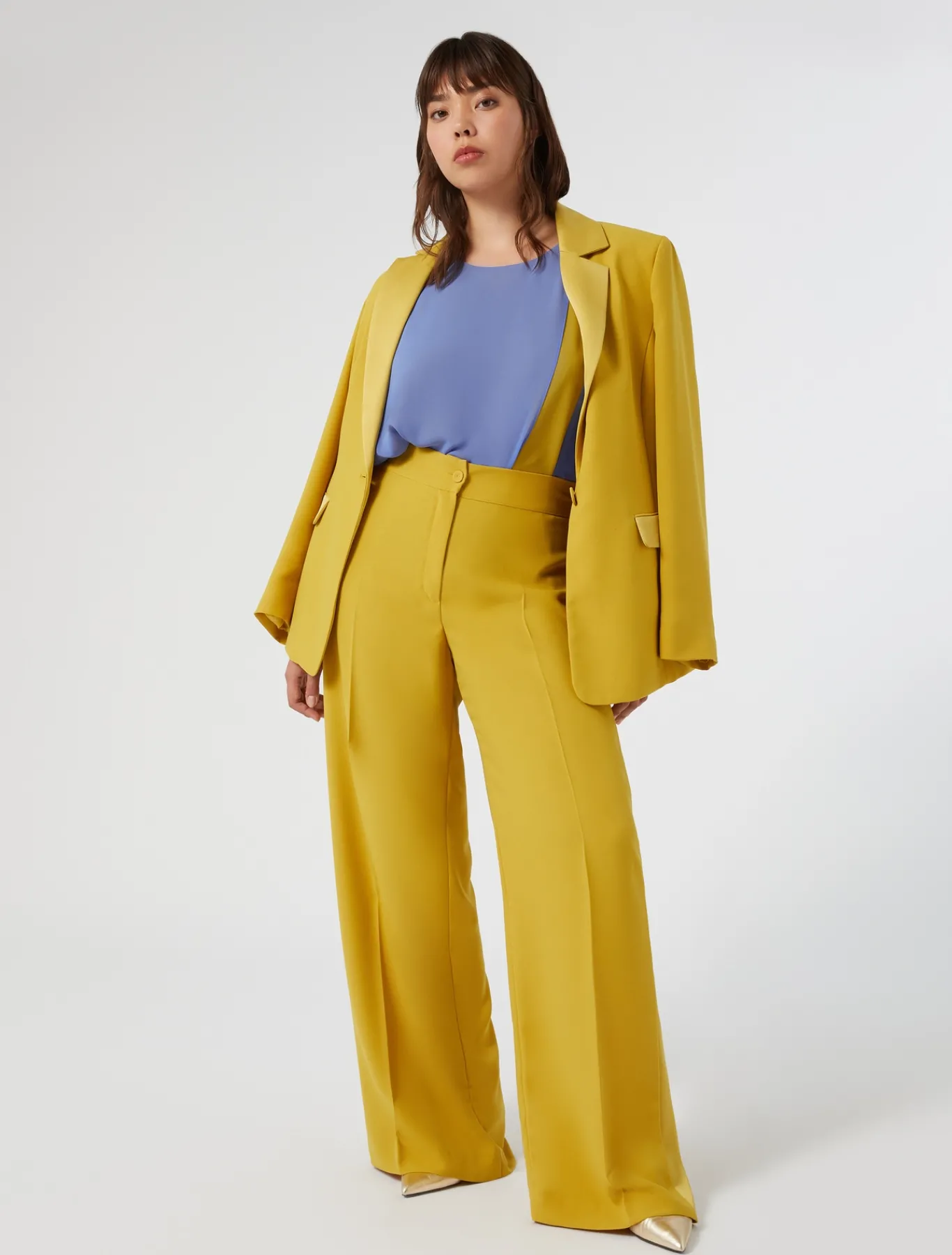 Marina Rinaldi Pantalon en crêpe envers satin OR Fashion