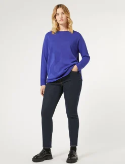 Marina Rinaldi Pantalon en denim de coton BLEUNUIT Discount
