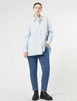 Marina Rinaldi Pantalon en denim de coton BLEUJEANS Outlet