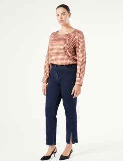 Marina Rinaldi Pantalon en denim de coton stretch BLEUNUIT Sale